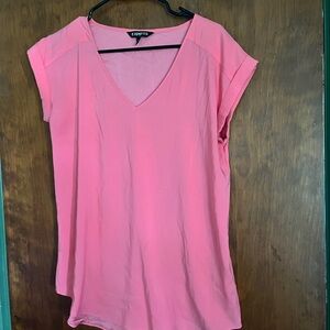 Express Women's peach V-Neck Top